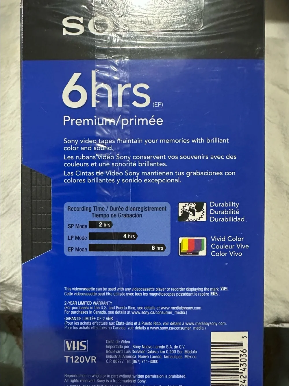 Lot of 4 Sony Premium T-120 VHS Blank Video Tapes NEW Sealed 6 Hour Set